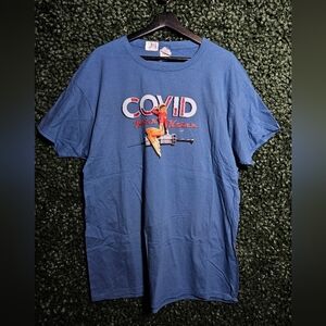 Hanes Blue Satire Covid Graphic Men's Tee